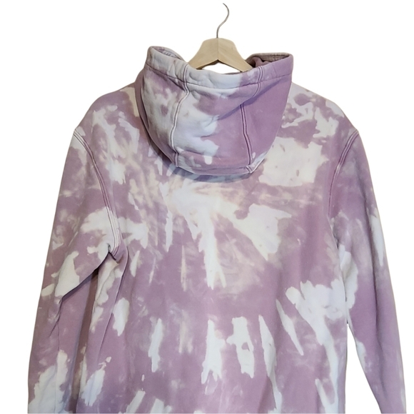 American Eagle pink white reverse Tie Dye long-sleeved hooded sweater - Picture 10 of 11